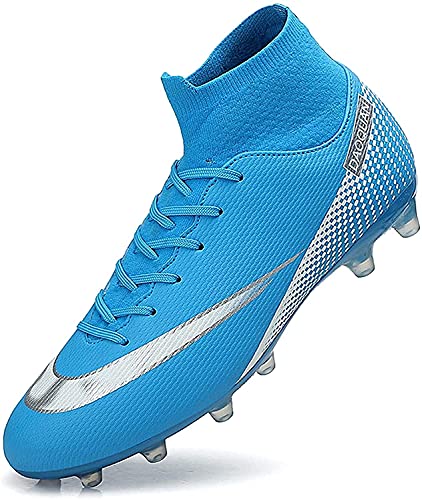 IFIKK Fußballschuhe Herren High Top Spike Cleats Athletics Fußballschuhe Kinder Jungen Professionelle Trainingsschuhe Outdoor Sport Fußball Stiefel Wettkampf Unisex-Kinder (Blau, 36) von IFIKK