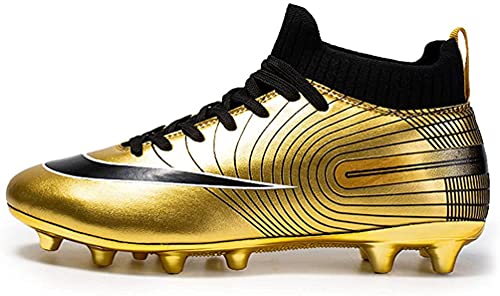 IFIKK Fußballschuhe Herren Spike Cleats Athletics Spikes Fußballschuhe Unisex-Kinder Trainingsschuhe Professionelle Turnschuhe Outdoor Sport Fußball Stiefel Wettkampf (Hoch Stil 1, EU34) von IFIKK