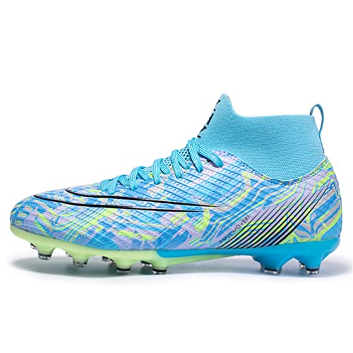 IFIKK Fußballschuhe Herren Spike Cleats Athletics Spikes Fußballschuhe Unisex-Kinder Trainingsschuhe Professionelle Turnschuhe Outdoor Sport Fußball Stiefel Wettkampf (Hoch Stil 5, EU35) von IFIKK