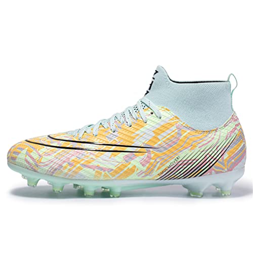 IFIKK Fußballschuhe Herren Spike Cleats Athletics Spikes Fußballschuhe Unisex-Kinder Trainingsschuhe Professionelle Turnschuhe Outdoor Sport Fußball Stiefel Wettkampf (Hoch Stil 6, EU36) von IFIKK