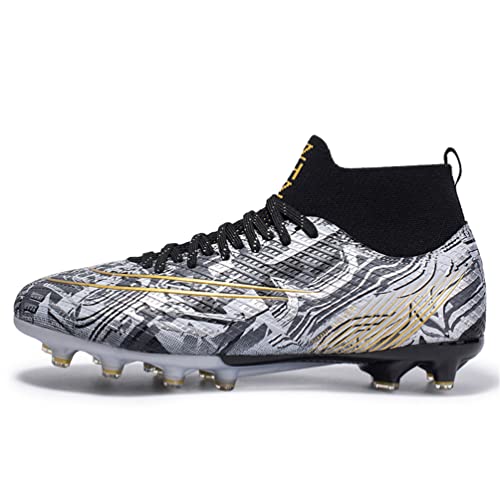 IFIKK Fußballschuhe Herren Spike Cleats Athletics Spikes Fußballschuhe Unisex-Kinder Trainingsschuhe Professionelle Turnschuhe Outdoor Sport Fußball Stiefel Wettkampf (Hoch Stil 7, EU34) von IFIKK