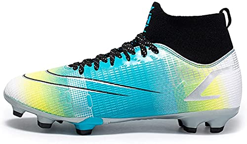 IFIKK Fußballschuhe Herren Spike Cleats Athletics Spikes Fußballschuhe Unisex-Kinder Trainingsschuhe Professionelle Turnschuhe Outdoor Sport Fußball Stiefel Wettkampf (Hoch Stil 9, EU35) von IFIKK