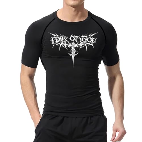 IFIKK Herren Kompression Shemd Anime Print Gym Sport Schnell Trocknen Gym T-Shirts Fitness Sportliche Unterhemden Elastizität Tops T-Shirt Sommer Männlich (01GYM,M) von IFIKK
