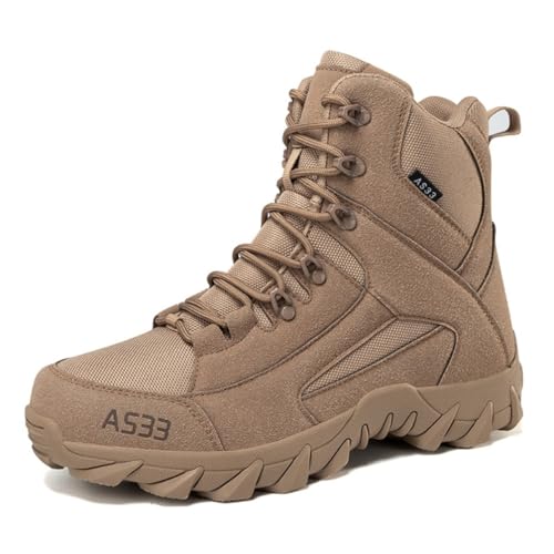 IFIKK Herren Taktische Stiefel Armee Stiefel Herren Militär Wüste Wasserdichte Arbeits Sicherheit Schuhe Klettern Wanderschuhe Knöchel Herren Outdoor Stiefel (A002,43) von IFIKK