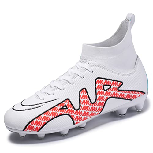 IFIKK High Ankle Herren Fußballschuhe Anti-Rutsch TF/AG Fußballschuhe Professionelle Kinder Trainingsschuhe Outdoor Gras Stollen Turnschuhe (AG 04,35) von IFIKK