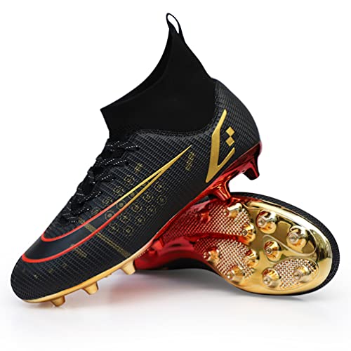 IFIKK High Ankle Herren Fußballschuhe Anti-Rutsch TF/AG Fußballschuhe Professionelle Kinder Trainingsschuhe Outdoor Gras Stollen Turnschuhe (AG 11, Numeric_34) von IFIKK