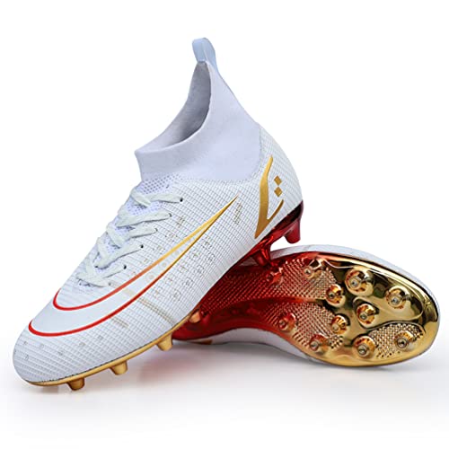 IFIKK High Ankle Herren Fußballschuhe Anti-Rutsch TF/AG Fußballschuhe Professionelle Kinder Trainingsschuhe Outdoor Gras Stollen Turnschuhe (AG 12, Numeric_33) von IFIKK