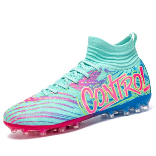 IFIKK High Ankle Herren Fußballschuhe Anti-Rutsch TF/AG Fußballschuhe Professionelle Kinder Trainingsschuhe Outdoor Gras Stollen Turnschuhe von IFIKK