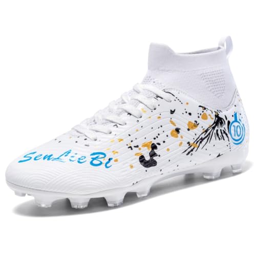 IFIKK High Ankle Herren Fußballschuhe Anti-Rutsch TF/AG Fußballschuhe Professionelle Kinder Trainingsschuhe Outdoor Gras Stollen Turnschuhe von IFIKK