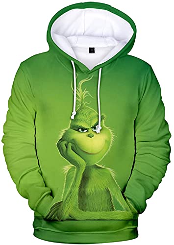 IFIKK Jungen Anime Kapuzenpullover Herren 3D Druck Fun-Kapuzenpullover Kreativer Weihnachts Anime Hoodie Pullover Weihnachtsmann Hoodie Bequemes Sweatshirt mit Kängurutasche (Stil 6, XXL) von IFIKK