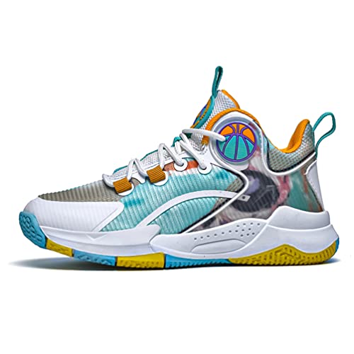 IFIKK Kinder-Basketballschuhe Jungen 2023 Sommer Mesh atmungsaktive Single-Mesh-Schuhe Kinder-Basketballschuhe Jugend Neue atmungsaktive Sportschuhe von IFIKK