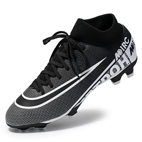 IFIKK Unisex Fußballschuhe Herren Microfaser Cleats Athletics Trainingsschuhe Professionelle Kind Outdoor Football Schuhe (Schwarz 3,39) von IFIKK