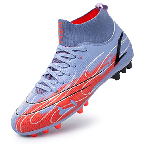 IFIKK Unisex Fußballschuhe Herren Microfaser Cleats Athletics Trainingsschuhe Professionelle Kind Outdoor Football Schuhe (Violett,35) von IFIKK