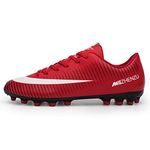 IFIKK Unisex Kinder Fußballschuhe Sportschuhe Stollen Fußballschuhe Herren Professionelle Fußballschuhe Outdoor Trainingsschuhe Für Schuhe (Style 5 Red,39.5) von IFIKK