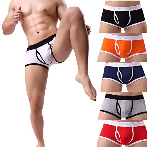 IFOUNDYOU Boxer Shorts Herren Bulge Pouch Webboxer Slip mit Eingriff Weiche Basic Boxer Briefs Stretch Sexy Beutel Unterhose für Männer Unterwäsche Bequeme Hochwertiger Boxer Retroshorts Shorts von IFOUNDYOU Damen