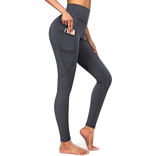 IFOUNDYOU Damen Sport Leggings mit Seitentaschen Blickdichte Bunt High Waist Po Push Up Jogginghose Anti-Cellulite Kompressions Bauchkontrolle Sexy Yoga Hose für Jogging Running Alltag von IFOUNDYOU Damen