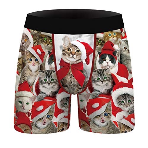 IFOUNDYOU Weihnachts Boxershorts Langes Bein Herren Unterhose für Männer Bulge Pouch Webboxer Slip Weiche Boxer Briefs Stretch Bunte Unterwäsche Hochwertiger Boxer Hipster Panties mit Beutel Eingriff von IFOUNDYOU Damen