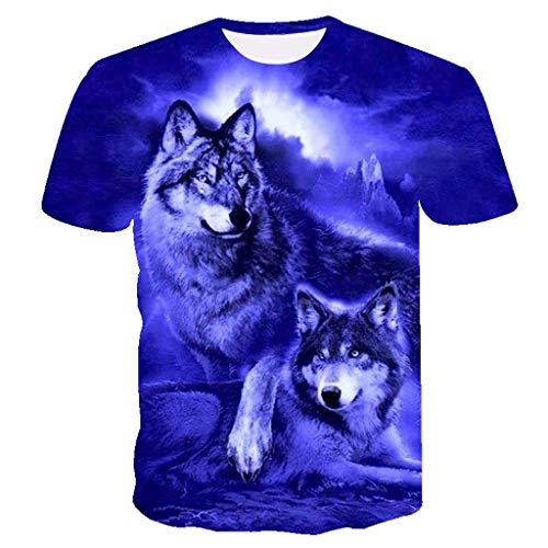IFOUNDYOU Kurzarm Herren Sommer T-Shirt Mode 3D Druck Tiger Wolf Hund Tiermuster Coole Lässig Rundhals Basic Top Günstig Kurze Ärmel Große Größen Geeignet Für Den Urlaub Party von IFOUNDYOU