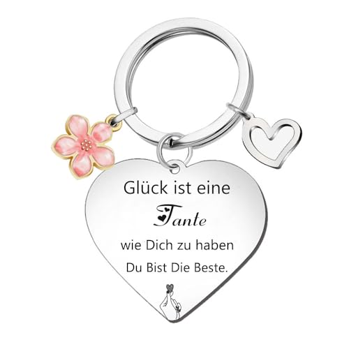 IFUDE Dankesgeschenke für Damen -Wertschätzung durch Herz Schlüsselanhänger für Tante,Geschenkideen zu Geburtstag,Thanksgiving,Abschied (Tante) von IFUDE