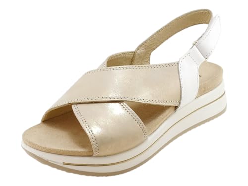IGI&Co 7675633 Platform Sandalen aus Leder, Weißes Platin, 37 EU von IGI&Co
