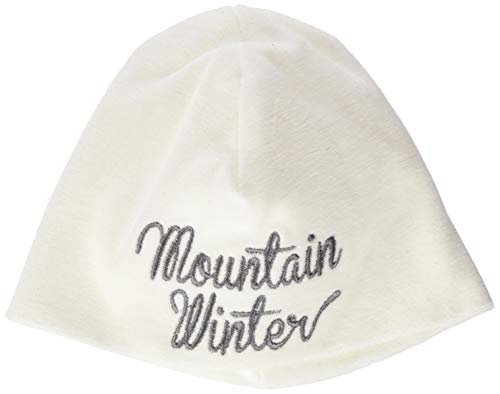 igi Unisex Baby Double Layer Beanie Mütze, Weiß (Mountain Winter Embroidery On White Mw), 62/68 (Herstellergröße: 3-6M) von IGI&Co