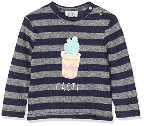 igi Unisex Baby Long Sleeve T-Shirt, Mehrfarbig (Navy/Grey Stripes ST), 62/68 (Herstellergröße:3-6m) von IGI&Co