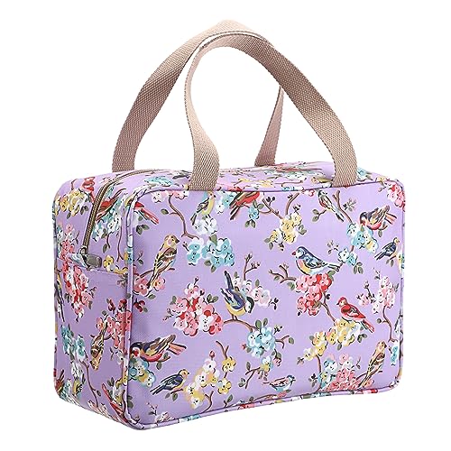 IGNPION Große Reise-Kulturtasche für Damen, wasserdicht, Kulturbeutel, Make-up, Organizer, Tasche, Kosmetiktasche, Schwimmen, Turnbeutel, lila Vogel, Lila Vogel, Wasserdichter Kulturbeutel von IGNPION