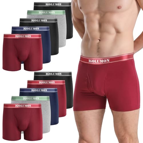 IGOLUMON Bambus Boxershorts Herren Atmungsaktive Unterhosen Männer Ohne Kratzenden Zettel Sport Herren Unterhosen Bequeme Passform (Gr. M - 2XL) von IGOLUMON