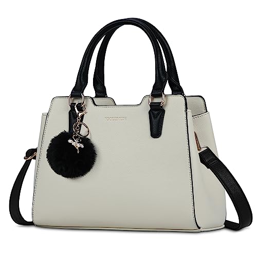 IGOLUMON Handtasche Damen Mittelgroß Tasche Leder Henkeltasche Damen-Henkeltaschen Tote Bag Handtaschen Taschen Schultertaschen Umhängetasche Schultertasche Damenhandtaschen Beige von IGOLUMON