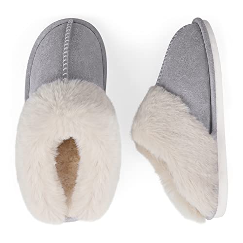 IGOLUMON Hausschuhe Damen Winter Plüsch Pantoffeln Warm Flauschige Hausschuhe Rutschfeste Indoor Hause Slippers Gr.37-38 von IGOLUMON