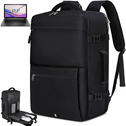 IGOLUMON Rucksack Herren Großer Laptop Rucksack 17.3 Zoll Handgepäck Rucksack Business Reiserucksack Wasserdichter für Damen Schulrucksack Laptoptasche 40L Schwarz von IGOLUMON