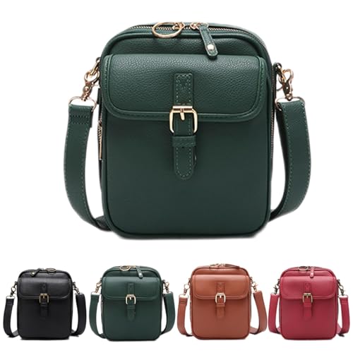 IHAZNTMZX Urvashi Umhängetasche aus Leder, große Vintage-Schultertasche Diebstahlsichere RFID-Tasche mit integriertem Portemonnaie und 10 Kartenfächern von IHAZNTMZX