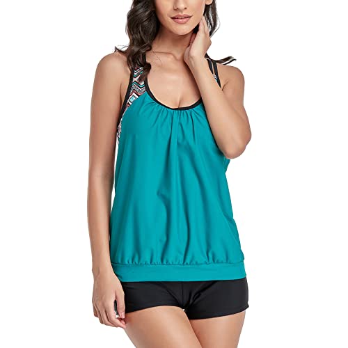 IHCEMIH Badeanzug Damen Tankini Push up Bauchweg High Waist Badeanzug Bademode Badeanzüge Schwimmanzug Zweiteiler Sport Strand Sommer Bikini Oberteile Badeshorts Set Badekleid für Frauen Grün M IHCEMIH Badeanzug Damen Tankini Push up Bauchweg High Waist Badeanzug Bademode Badeanzüge Schwimmanzug Zweiteiler Sport Strand Sommer Bikini Oberteile Badeshorts Set Badekleid für Frauen Grün M von IHCEMIH