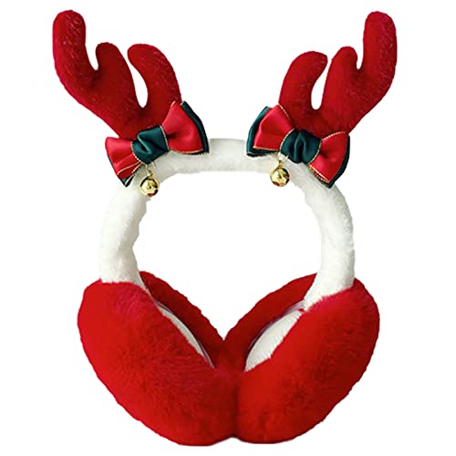 IHCEMIH Ohrenschützer Damen Ohrenschützer Winterzubehör Flauschig Plüsch Faltbar Erwachsene Outdoor Thermo-Ohrenwärmer Skifahren Laufen Ohren Schutz vor Wind Kalt Modisches für Mädchen Rot von IHCEMIH