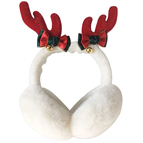 IHCEMIH Ohrenschützer Damen Ohrenschützer Winterzubehör Flauschig Plüsch Faltbar Erwachsene Outdoor Thermo-Ohrenwärmer Skifahren Laufen Ohren Schutz vor Wind Kalt Modisches für Mädchen Weiß von IHCEMIH