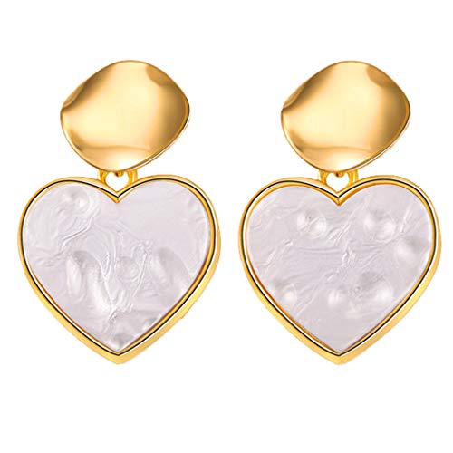 Acryl-Form Einfache Metallic Gold Damen Außen Unregelmäßige Ring Liebe Ohrringe Ohrringe Katze Ohrringe für Mädchen, a, Einheitsgröße von IHEHUA