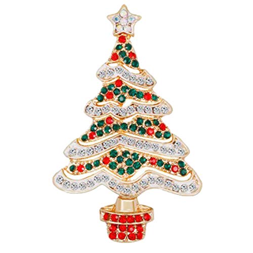 Brosche Weihnachten Kreative Urlaub Kleidung Weihnachtsdeko Baum Brosche Blume für Anzüge, mehrfarbig, 4.4x3.1cm von IHEHUA
