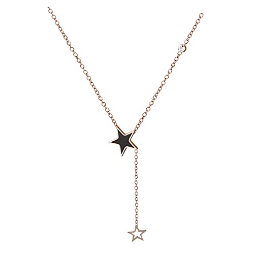 Design Halskette Schlüsselbein für Frauen Diamant Glänzende Halskette Stahl Damen Mode Besonderes, N von IHEHUA