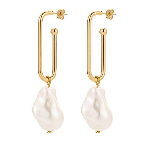 Geformte Ohrringe Metall Rot Damen Geometrische Perlen Netzwerk Unregelmäßige Kreative Ohrringe Gold Ohrringe für Frauen Set, gold, Einheitsgröße von IHEHUA