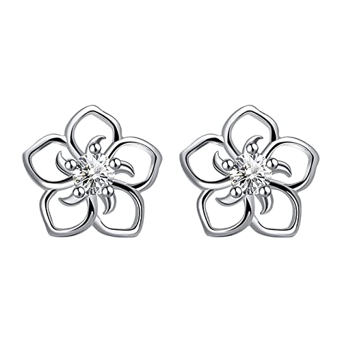 Hohlblumenförmige Diamant-Ohrringe Temperament Damen Ohrringe Zahl 2 Ohrringe, weiß, Einheitsgröße von IHEHUA