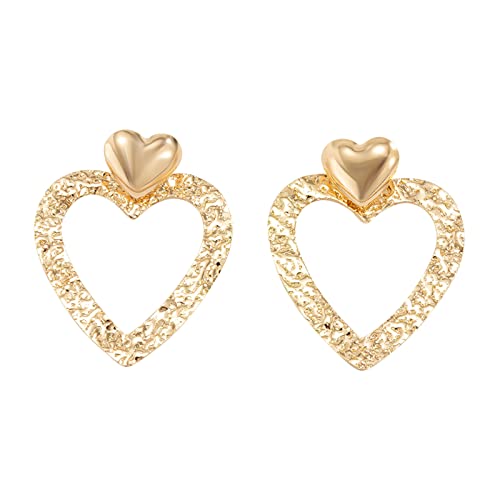 IHEHUA Silber Ohrstecker Diamant Sim-ple Damen Nadel Sweet Love Anhänger Ohrringe 24k Ohrringe für Mädchen, gold, Einheitsgröße von IHEHUA