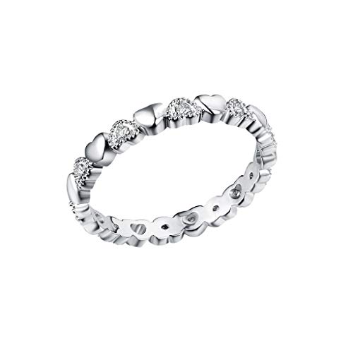 Kreativer runder Ring für Damen, wunderschöner Liebesring, Schmuck, Diamanten, Konfessionsringe, silber, 9 von IHEHUA