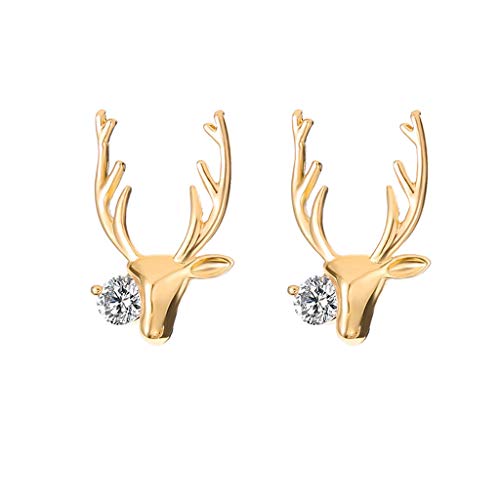 Mode Ohrringe Weihnachten Hirsch Frauen Kreative Ohrringe Ohrstecker Trends Ohrringe Creolen für Frauen Bulk, gold, Einheitsgröße von IHEHUA