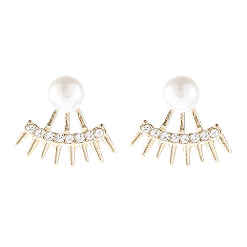 Ohrringe Windspitze Ohrringe weibliche Perle Schmuck Punk-Perle voller Diamant Ohrringe Kork Ohrringe, gold, Einheitsgröße von IHEHUA