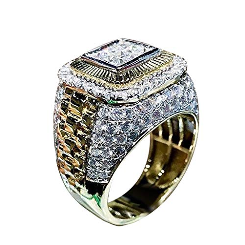 Ring für Herren / Freund / Business / Geschenk / Schmuck / Ring / Ehering Größe 6-13, gold, B von IHEHUA