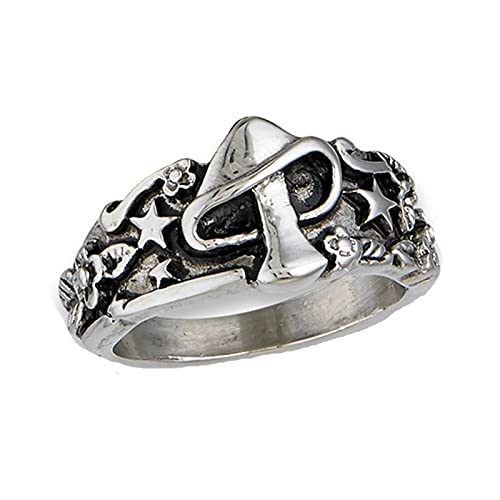 Ring und europäischer Retro-Stil, amerikanisches Muster, Sternblatt-Ringe, silber, 7 von IHEHUA