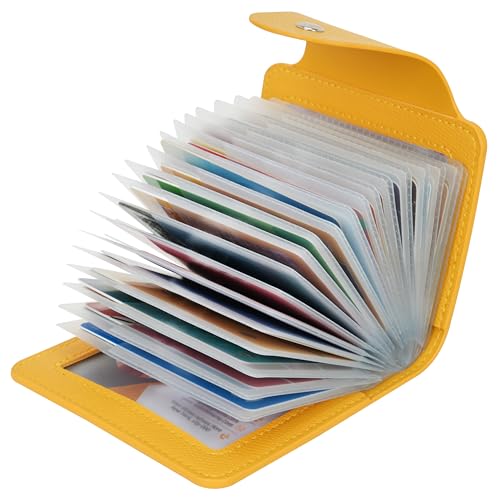 IHIGOGOFA Kreditkartenetui für Damen und Herren Kartenetui - 40 Karten 2 Fenster (Gelb) von IHIGOGOFA
