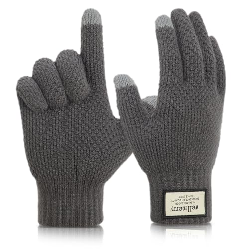 IHIGOGOFA Winterhandschuhe Touchscreen Strickhandschuhe Fingerhandschuhe Sport Warm und Winddicht Winter Handschuhe für Skifahren Radfahren Geeinget für Damen und Herren von IHIGOGOFA