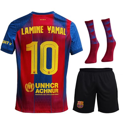 IHIMI Boriverae Lamine Yamal Trikot Kinder Set 2026 – Fußball Outfit mit Shorts & Socken – Heim Fan Trikot für Jungen – Atmungsaktiv & Schnell Trocknend 164 von IHIMI
