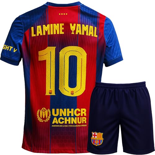 IHIMI Yamal #10 Trikot Kinder 2026 – Fan Trikot mit Shorts – Barcelona Heim Design – Neu Saison Fußball Set – Jugendgrößen 128 von IHIMI